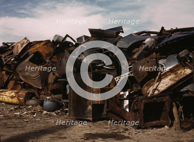 Scrap and salvage depot, Butte, Mont., 1942. Creator: Russell Lee.