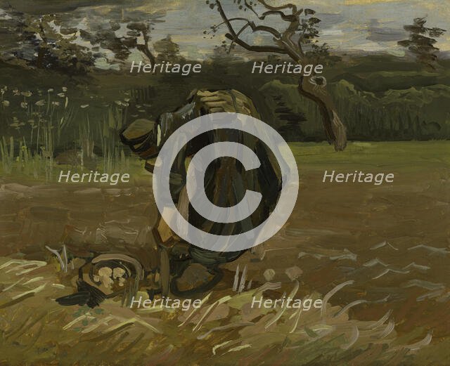 Peasant Woman Digging Potatoes, 1885. Creator: Vincent van Gogh.