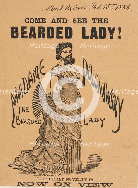 Come and See The Bearded Lady!, 1886.  Creator: Unknown.