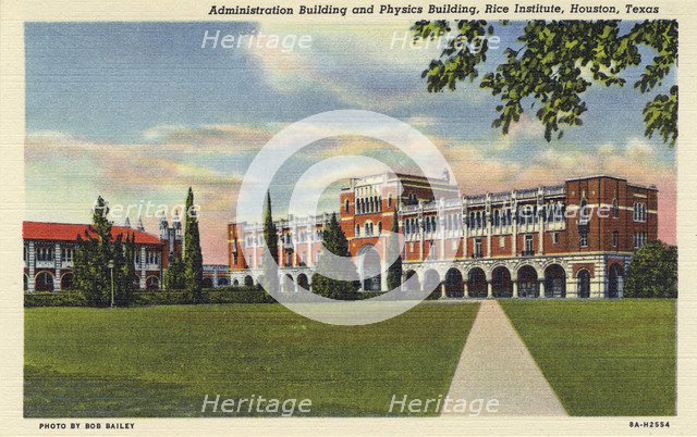 Administration Building and Physics Building, Rice Institute, Houston, Texas, USA, 1938. Artist: Unknown