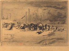 Un Grain à Trouville (Squall at Trouville), 1874/1875. Creator: Felix Hilaire Buhot.