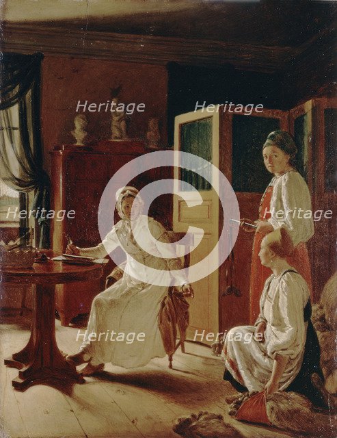 Morning of the Lady of the Manor, 1823. Artist: Venetsianov, Alexei Gavrilovich (1780-1847)