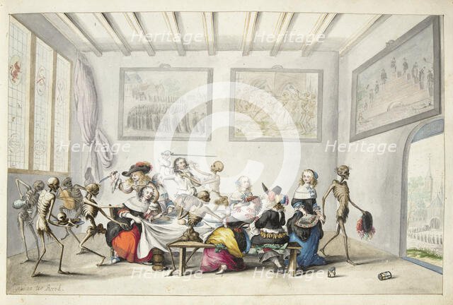 Cheerful company interrupted by death, 1660. Creator: Gesina ter Borch.