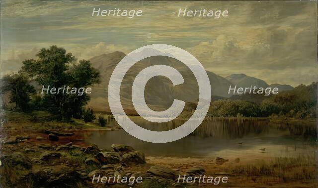 In the Trossachs - Loch Achray from the Island, 1866. Creator: James Docharty.