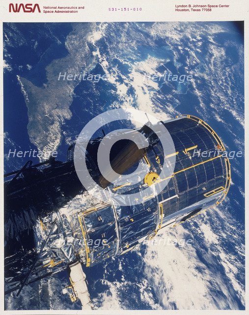 Deployment of the Hubble Space Telescope, 1990. Artist: Unknown