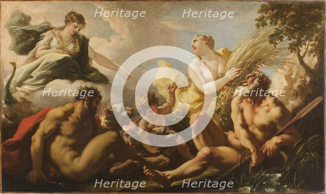 The four elements of Brewing, 1717. Creator: Pellegrini, Giovanni Antonio (1675-1741).