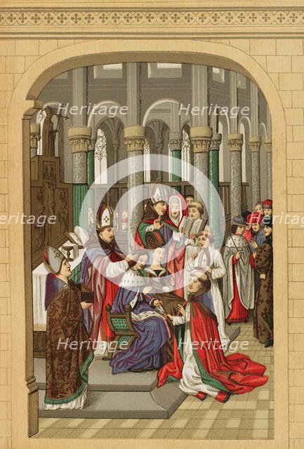 Coronation of Charles V as King of France on 19 May 1364 at Reims Cathedral, 1877.  Creator: Unknown.