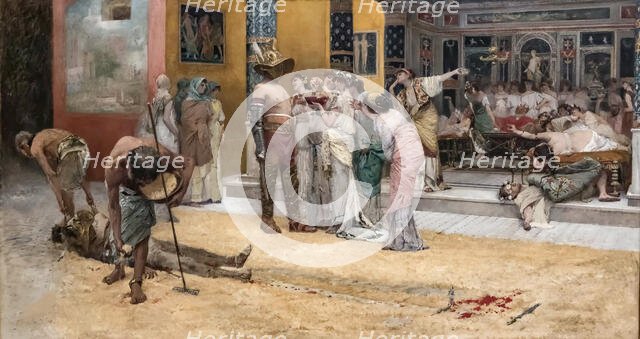 Gladiators at the Triclinium, c. 1880. Creator: Netti, Francesco (1832-1894).