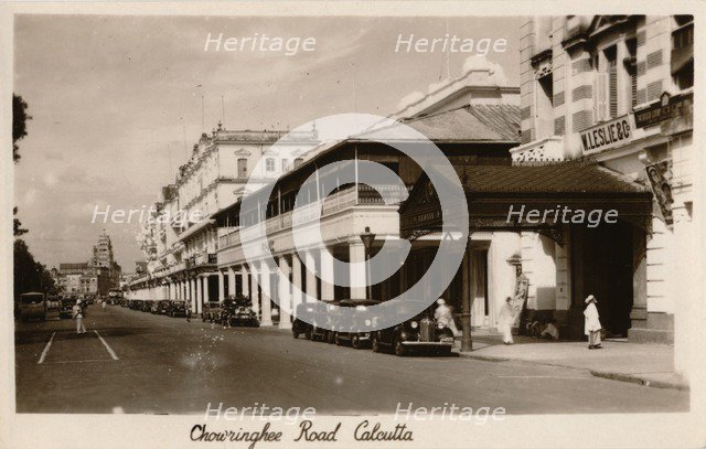 'Chowringhee Road, Calcutta', c1940. Artist: Unknown.