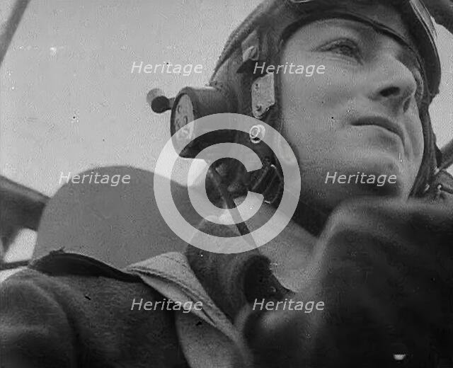 An RAF Bomber Pilot, 1942. Creator: British Pathe Ltd.