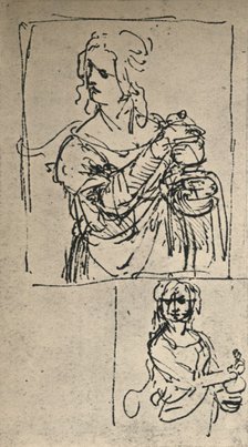 'Studies for a St. Mary Magdalene', c1480-1482 (1945). Artist: Leonardo da Vinci.