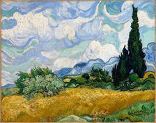 Wheat Field with Cypresses, 1889. Artist: Gogh, Vincent, van (1853-1890)
