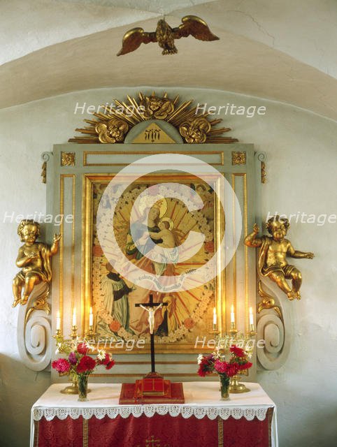 Altar in the chapel of Tido Castle, Vasteras, Vastmanland, Sweden.
 Creator: Unknown.
