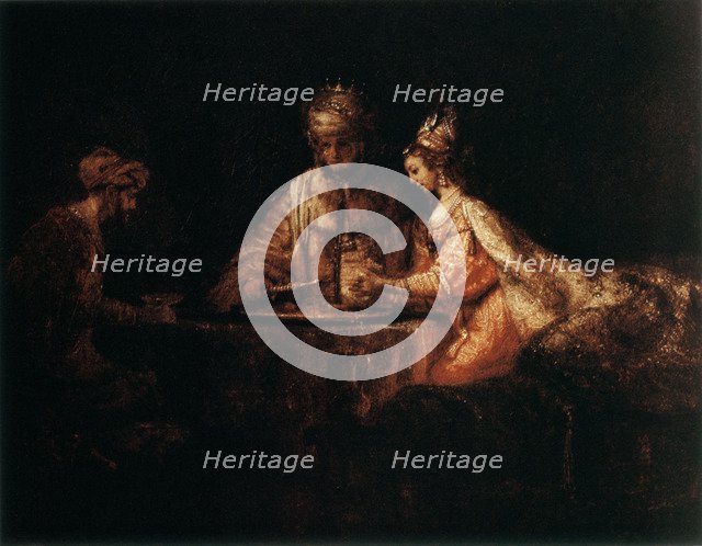 'Assuerus, Haman and Esther', 1660. Artist: Rembrandt Harmensz van Rijn    