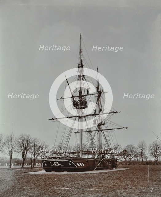 Boys performing seamanship display, Feltham Industrial School, London, 1908. Artist: Unknown.