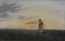 A Seascape. The coast of the Island of Rügen in Evening Light, 1818. Creator: Johan Christian Dahl.