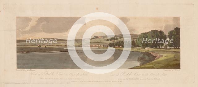 A Selection of Twenty of the Most Picturesque Views in Paris: View of Belle Vue & Pont de Sêve..., 1 Creator: Thomas Girtin (British, 1775-1802); Frederick Christian Lewis (British, 1779-1856).