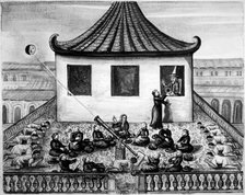 Missionaries showing the King of Siam a solar eclipse. Artist: Unknown