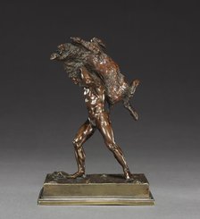 Hercules Carrying the Erymanthean Boar, c. 1820-1830. Creator: Antoine-Louis Barye (French, 1796-1875).