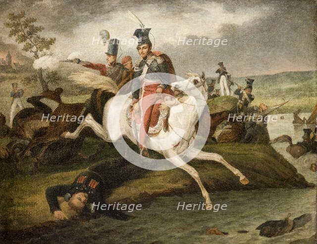 Death of Prince Józef Poniatowski, between 1815-1842. Creator: Unknown.