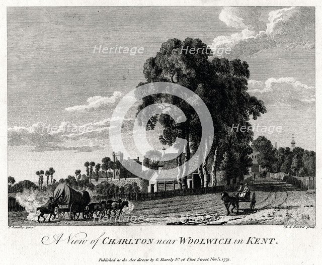 'A View of Charlton near Woolwich in Kent', 1775.Artist: Michael Angelo Rooker