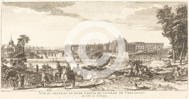 Vue du Chateau et d'une Partie de la Ville deVersailles. Creator: Jacques Rigaud.