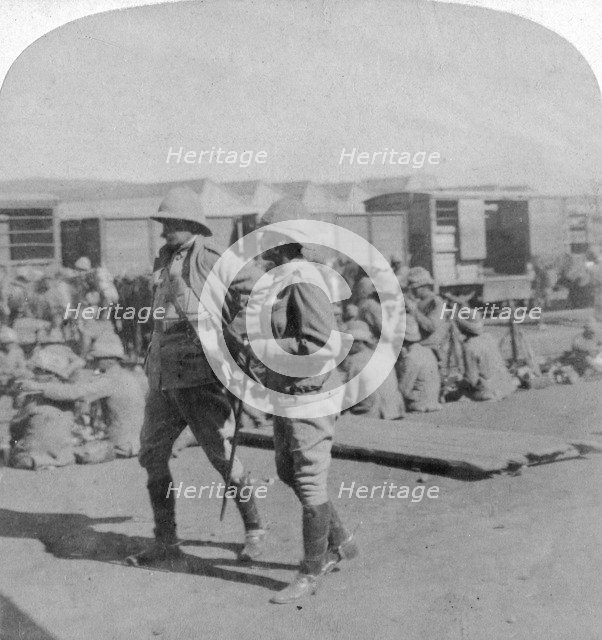 Lord Kitchener and General Pole-Carew at Pretoria rail station, South Africa, 5th June 1901.Artist: Underwood & Underwood