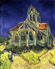  'The Church of Auvers - sur - Oise', 1890, by Vincent Van Gogh.