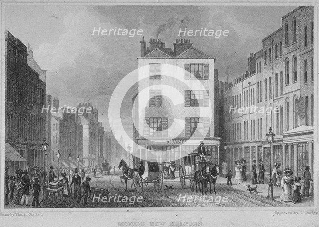 Middle Row, Holborn, London, 1829. Artist: Thomas Barber