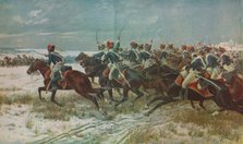 'The Charge of the 10th Hussars at Benevente (Corunna Campaign), 1809', c1915 (1928). Artist: William Barnes Wollen.