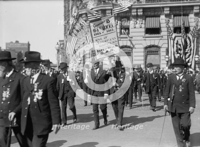 Parade On Pennsylvania Ave. West Virginia G.A.R. Unit, 1915. Creator: Harris & Ewing.