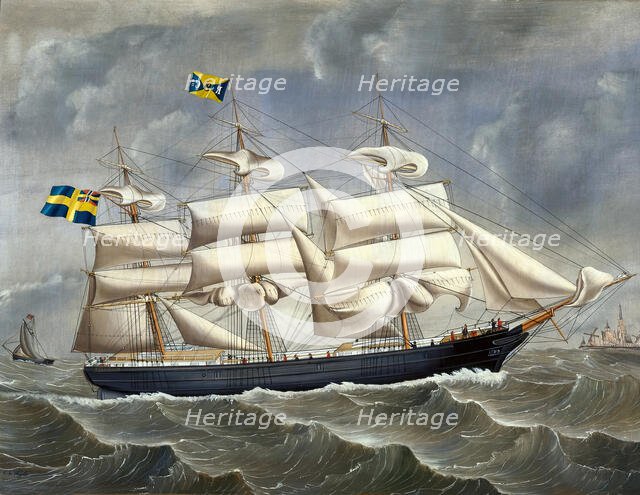 The full-rigger Pacific, (c1860s). Creator: Carolus Ludovicus Weyts.