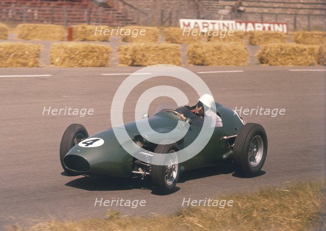 Roy Salvadori driving an Aston Martin, Dutch Grand Prix, Zandvoort, 1959. Artist: Unknown