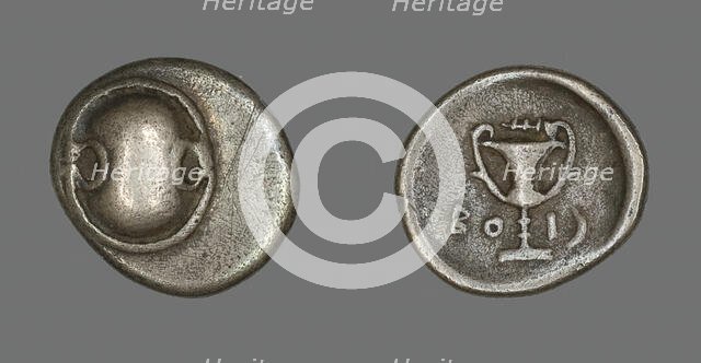 Hemidrachm (Coin) Depicting a Boeotian Shield, about 338-315 BCE. Creator: Unknown.
