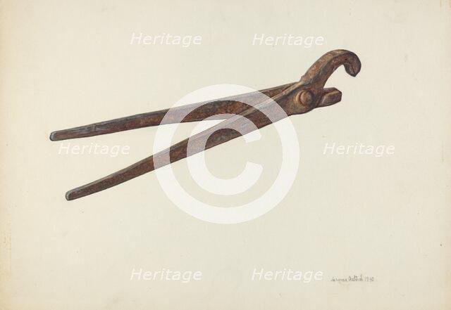 Pipe Wrench, 1940. Creator: Herman O. Stroh.
