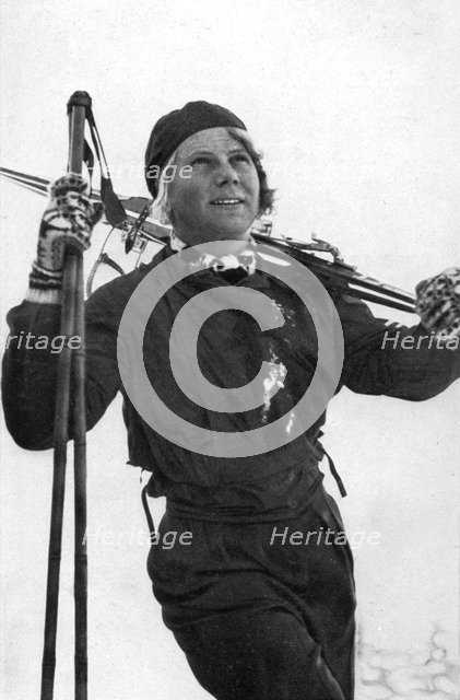 Laila Schou-Nilsen, Norwegian skier, Winter Olympic Games, Garmisch-Partenkirchen, Germany, 1936. Artist: Unknown