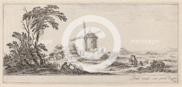 Landscape with Windmill, in or before 1647. Creator: Stefano della Bella.