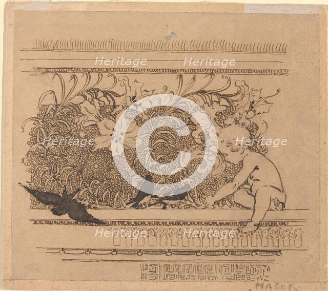 Ornamental Design with Birds and Lily, c.1900. Creator: Karel Vitezslav Masek.