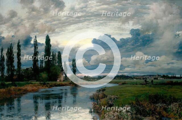 Poplars in the Thames Valley, c1870-1910. Creator: Alfred William Parsons.