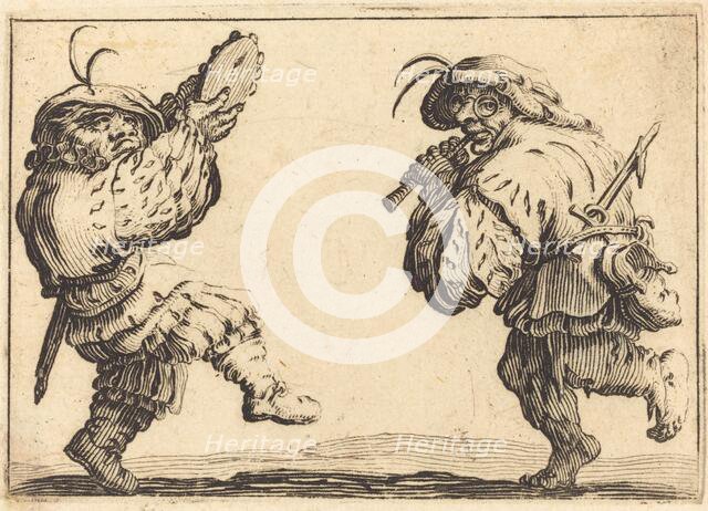 Dancers with Flute and Tambourine, c. 1617. Creator: Jacques Callot.