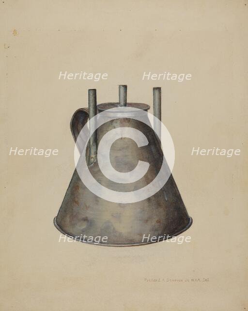 Whale Oil Lamp, c. 1942. Creator: Richard Donovan.