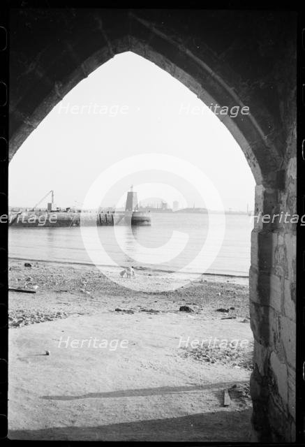 Sandwell Gate and Old Pier Lighthouse, Hartlepool, County Durham, c1955-c1980. Creator: Ursula Clark.