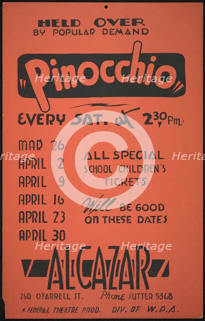 Pinocchio, San Francisco, 1939. Creator: Unknown.