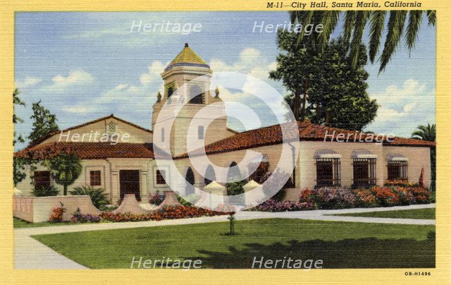 City Hall, Santa Maria, California, USA, 1940. Artist: Unknown