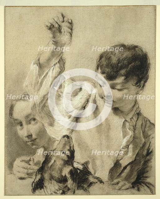 Giacomo Feeding a Dog, 1738/39. Creator: Giovanni Battista Piazzetta.