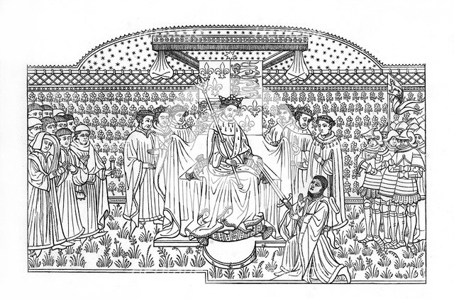 King Henry VI presenting a sword to the Earl of Shrewsbury, c1445, (1843).Artist: Henry Shaw