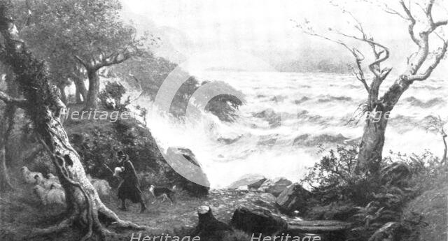 Pictures from the Royal Academy: A Storm on Albion's Coast - P. R. Morris, A.R.A., 1895. Creator: George Meisenbach.