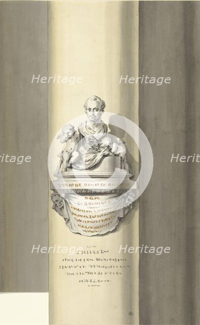 Design for a monument for C. Brunings: a bust, 1806. Creator: Bartholomeus Ziesenis.