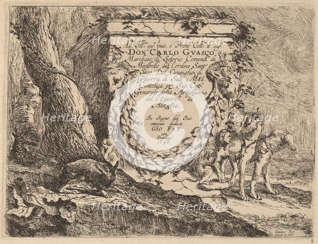 Title Page: Pedestal and a Pair of Dogs, 1642. Creator: Jan Fyt.
