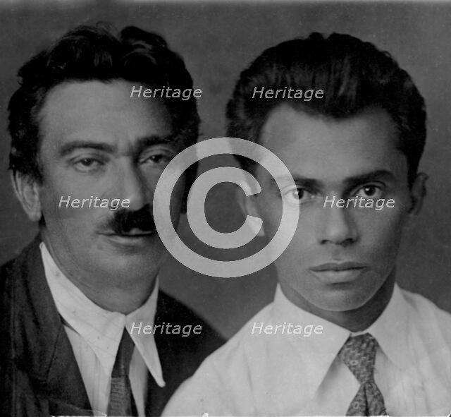 B.L. Bruk with his nephew, 1937. Creator: Unknown.